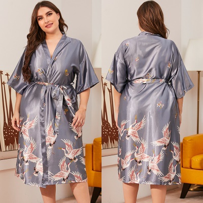 Pyjama femme Simulation sangle imprimée en soie