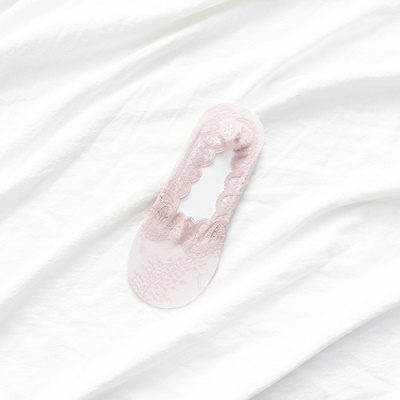 Chaussettes femmes feuille de saule dentelle silicone antidérapant