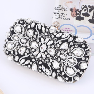 Sac de soirée pour femmes incrusté de diamants grande capacité épaule unique