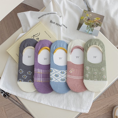 Chaussettes femmes  silicone motif antidérapant