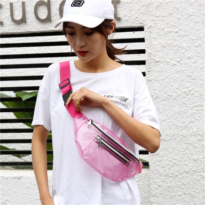 Sac bandoulière en fil de filet transparent