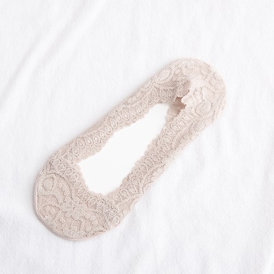 Chaussettes femmes dentelle silicone antidérapant bouche peu profonde invisible