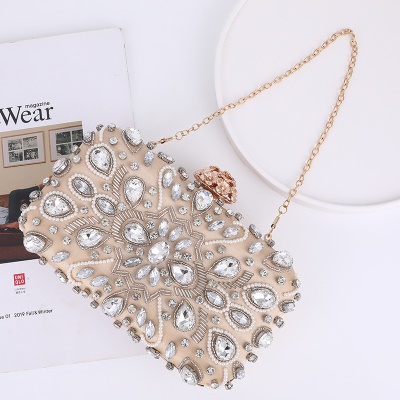 Sac de soirée pour femmes avec doublure en diamant à une épaule