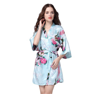 Pyjama femme uni Simulation Silk Blue