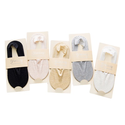 Chaussettes femmes dentelle silicone tissu de nylon antidérapant