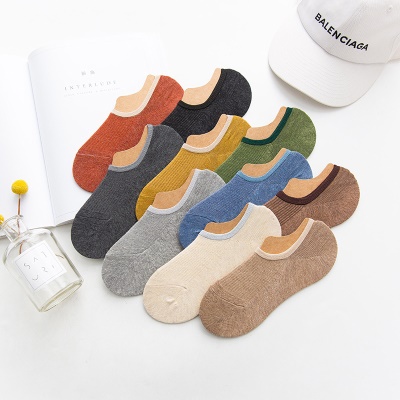 Chaussettes pour femmes bouche claire invisible couleur unie coton