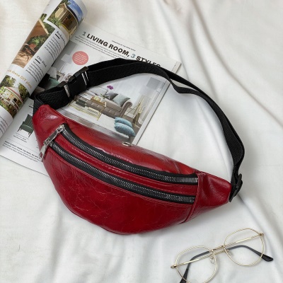 Sac banane PU sac poitrine pour homme
