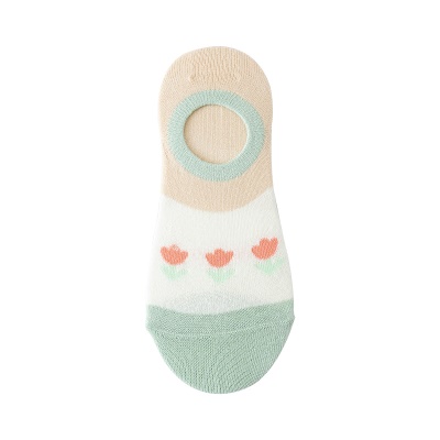Chaussettes femmes bouche peu profonde invisible respirant petites fleurs