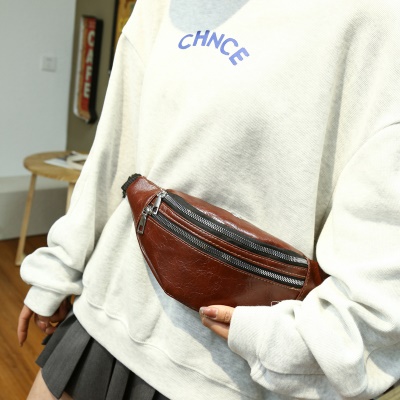 Sac banane PU sac poitrine pour homme