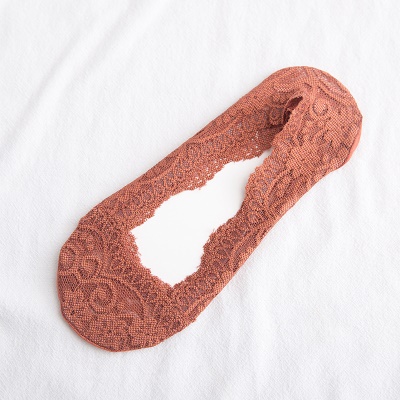 Chaussettes femmes dentelle silicone antidérapant bouche peu profonde invisible