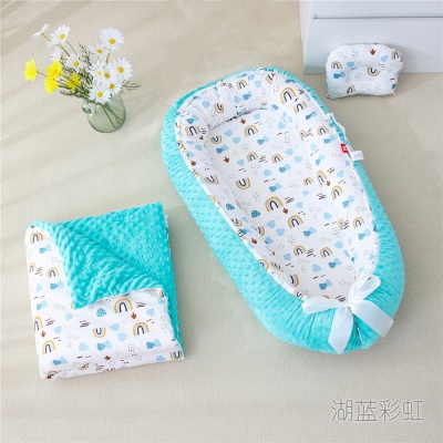 Lit bébé doudou velours portatif avec couette