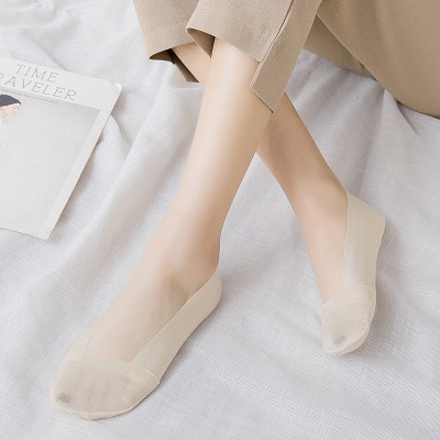 Chaussettes femmes silicone antidérapant plat serrure tissu en nylon