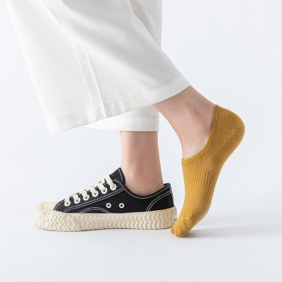Chaussettes femmes Silicone antidérapant bouche peu profonde Coton invisible