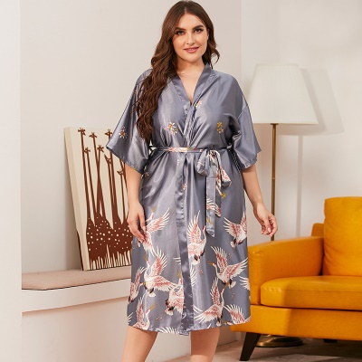 Pyjama femme Simulation sangle imprimée en soie