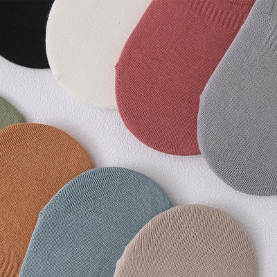 Chaussettes femmes bouche peu profonde Coton invisible antidérapant