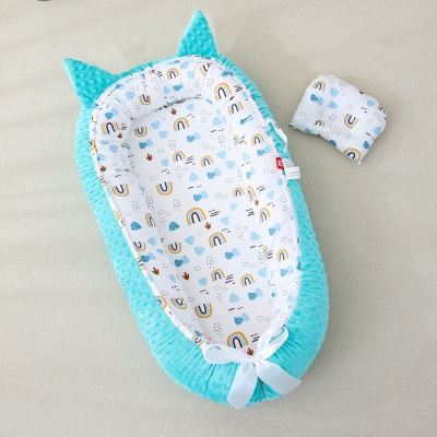 Lit de bébé Doudou en velours arc pliable et portable