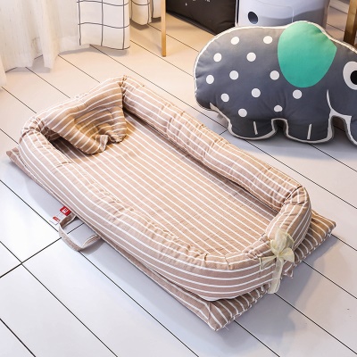 Lit bébé coton lavable rayures amovibles