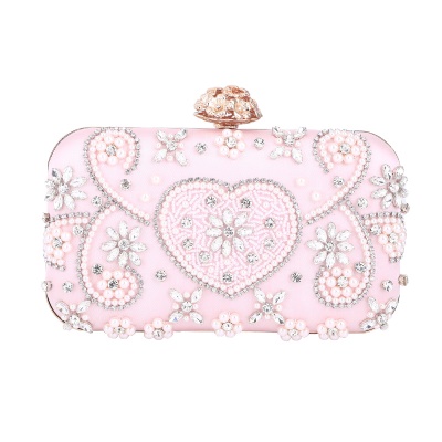 Sac de dîner en perle avec sac de rangement en diamant
