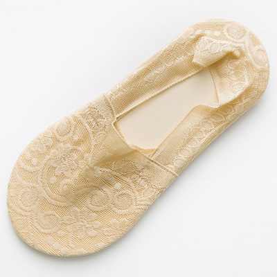 Chaussettes femmes dentelle silicone tissu de nylon antidérapant