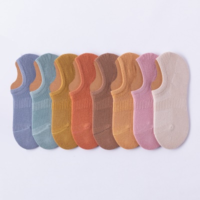 Chaussettes femmes Silicone antidérapant bouche peu profonde Coton invisible