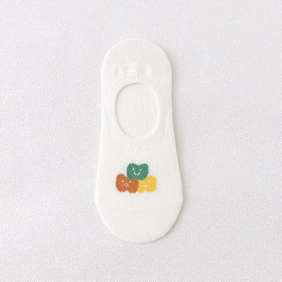 Chaussettes pour femmes silicone antidérapant bas aide peu profonde bouche mignon dessin animé