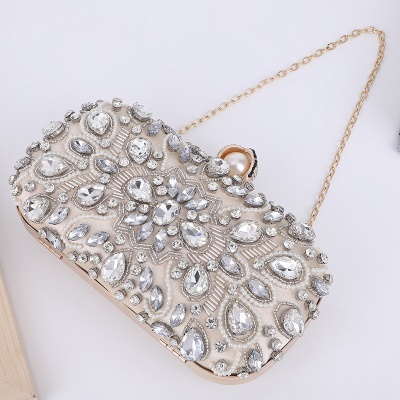 Sac de soirée pour femmes incrusté de diamants grande capacité épaule unique