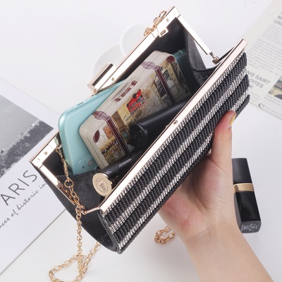 Sac de soirée pour femmes Flash Drill Single Shoulder Chain Acrylique