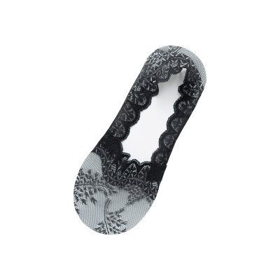 Chaussettes femmes feuille de saule dentelle silicone antidérapant
