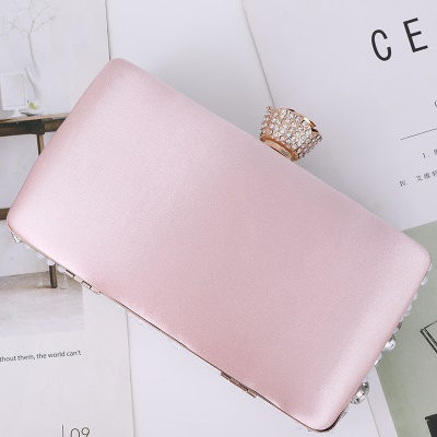 Sac de soirée pour femme sac chaîne épaule unique diamant artificiel satin