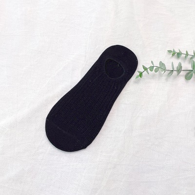 Chaussettes pour femmes couleur unie double aiguille coton