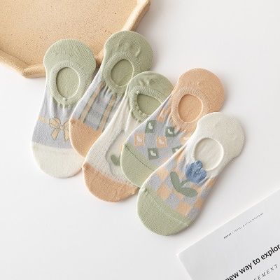 Chaussettes femmes bouche peu profonde invisible respirant coton