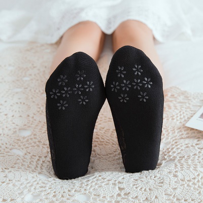 Chaussettes femme en  dentelle Silicone antidérapant fond de coton