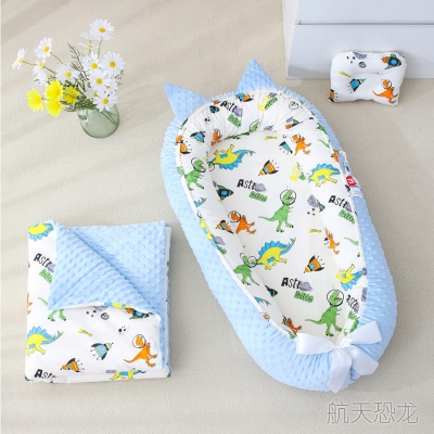 Lit de bébé Doudou velours pliant portatif avec courtepointe