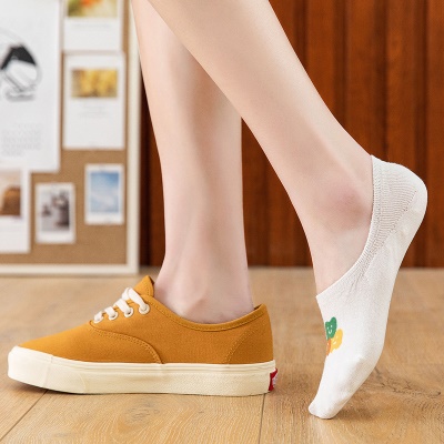 Chaussettes pour femmes silicone antidérapant bas aide peu profonde bouche mignon dessin animé