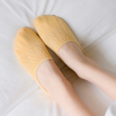Chaussettes femmes bouche peu profonde maille respirante avec silicone