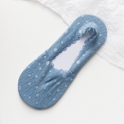 Chaussettes femme en dentelle bouche peu profonde fond de coton