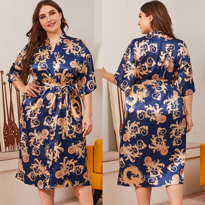 Pyjama femme Simulation sangle imprimée en soie