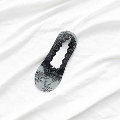Chaussettes femmes feuille de saule dentelle silicone antidérapant