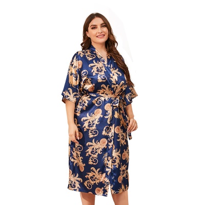 Pyjama femme Simulation sangle imprimée en soie