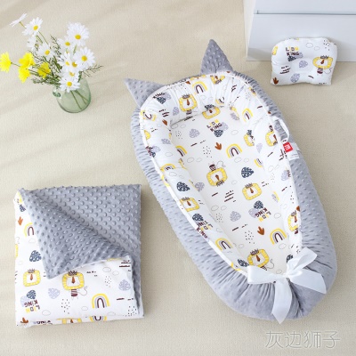 Lit de bébé Doudou velours pliant portatif avec courtepointe