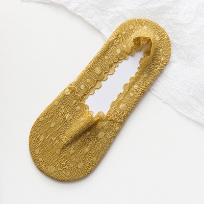 Chaussettes femme en dentelle bouche peu profonde fond de coton