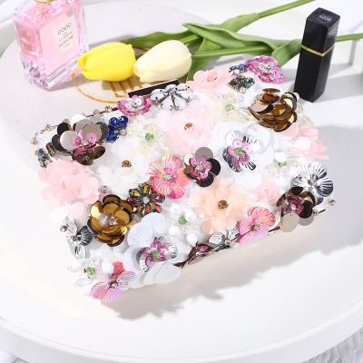 Sac de soirée pour femmes enveloppe paillettes PC + ABS chaîne unique
