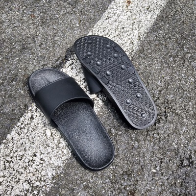 Babouches pour hommes PVC noir respirant manchon orteil