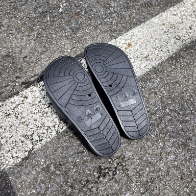 Babouches pour hommes PVC noir respirant manchon orteil