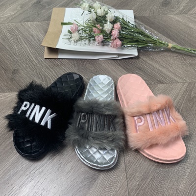 Babouches sandales en peluche PVC semelle PINK icône pour les garçons