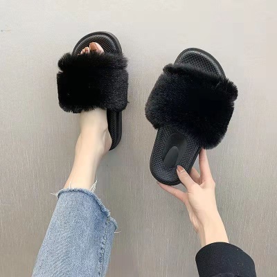 Babouches sandales en laine avec une glissière en laine