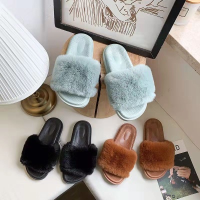 Babouches sandales en laine avec une glissière en laine