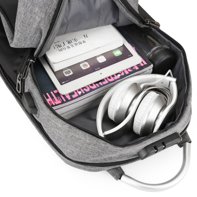 Sac à dos pour homme poignée en aluminium interface externe USB tissu polyester