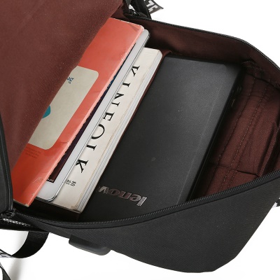 Sac à bandoulière pour homme avec interface USB externe Tissu en nylon résistant aux rayures et à