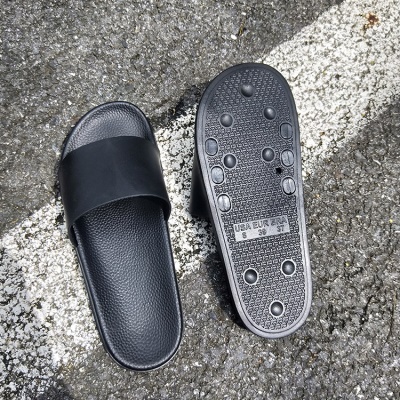 Babouches sandales homme noir PVC antidérapant et résistant à l'usure